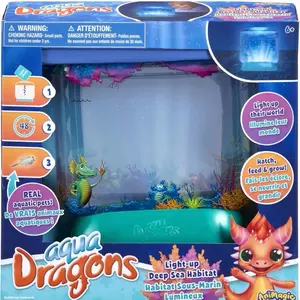 Little Live Aqua Dragons - Deep Sea Habitat - LED Light Up Tank Hatch and Grow Aquatic Pets