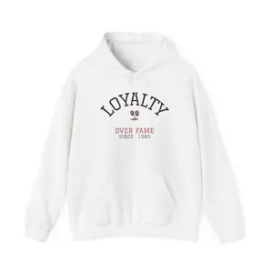 Half Deezy | Loyalty Over Fame Hoodie | Vintage Script, Small Deezy Tribe Accent