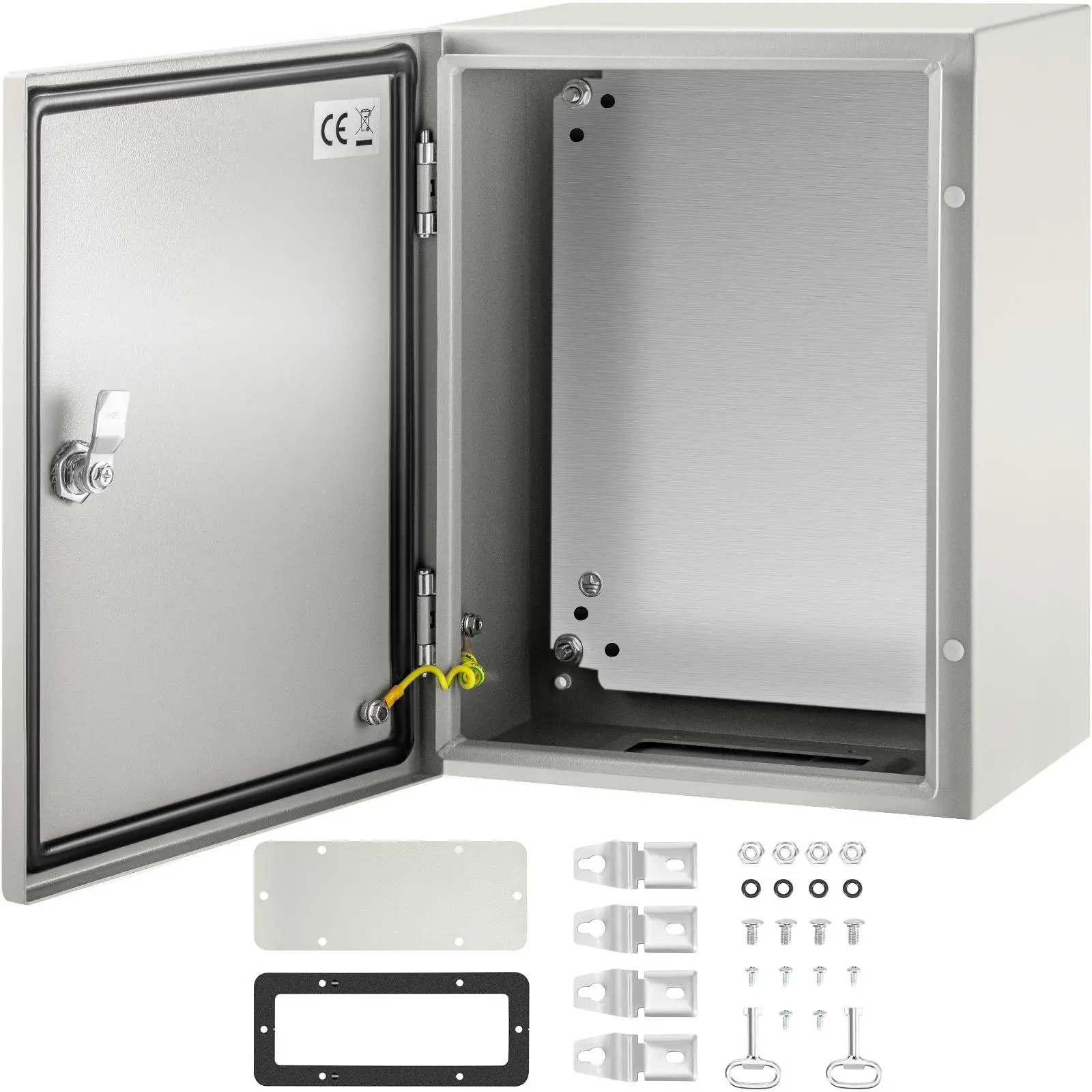 VEVOR NEMA Steel Case,  Dimensions 16x12x8 inches, NEMA 4X Steel Electric Enclosure, IP66 Rated for Water and Dust Resistance, Suitable for Both Outdoor and Indoor Use, Includes Mounting Plate