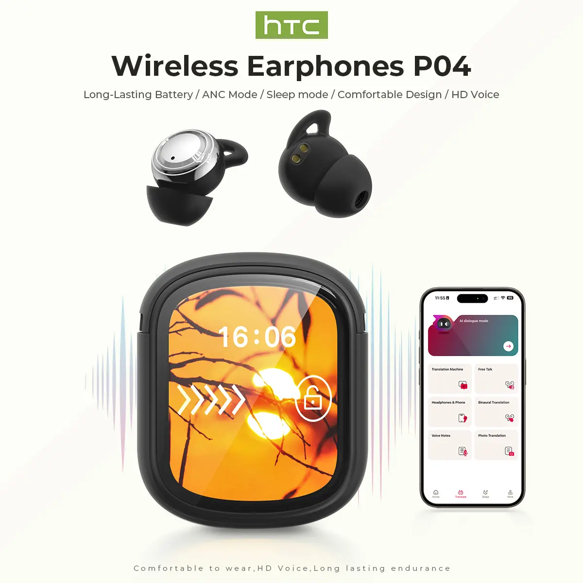 HTC NE99  Bluetooth 6.0 Earphones LED Display High Fidelity Waterproof Wireless Earphones | Suitable for Office, Sports, Study and Audio Calls | Built-in Microphone | Earphones
