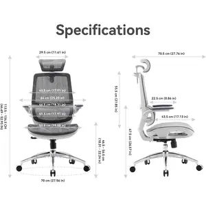 SIHOO M59AS Ergonomic Office Chair, Desk Chair with 3D Flip-up Armrests, Computer Chair with Dual Back Design and Adaptive Dynamic Lumbar Support