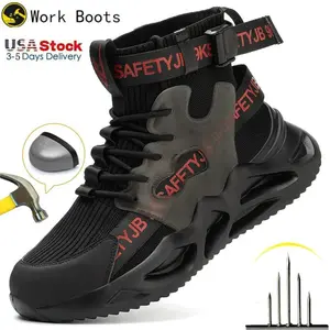 Steel Toe Shoes for Men Composite Toe Shoes Indestructible Safety Shoes Lightweight Steel Toe Sneakers Slip Resistant Puncture Proof Breathable Industry Construction Work Shoes red slip resistant steel toe shoes