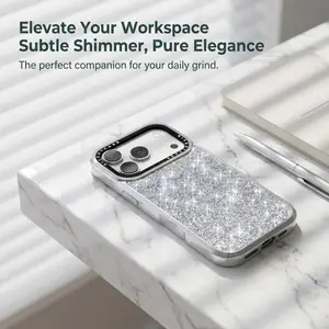 NICESTCASE Shiny Magnetic Phone Case, compatible with iPhone 16/17 Pro Max · Rhinestone TPU+PC protective case · 3 m drop protection, anti-yellowing, shockproof design