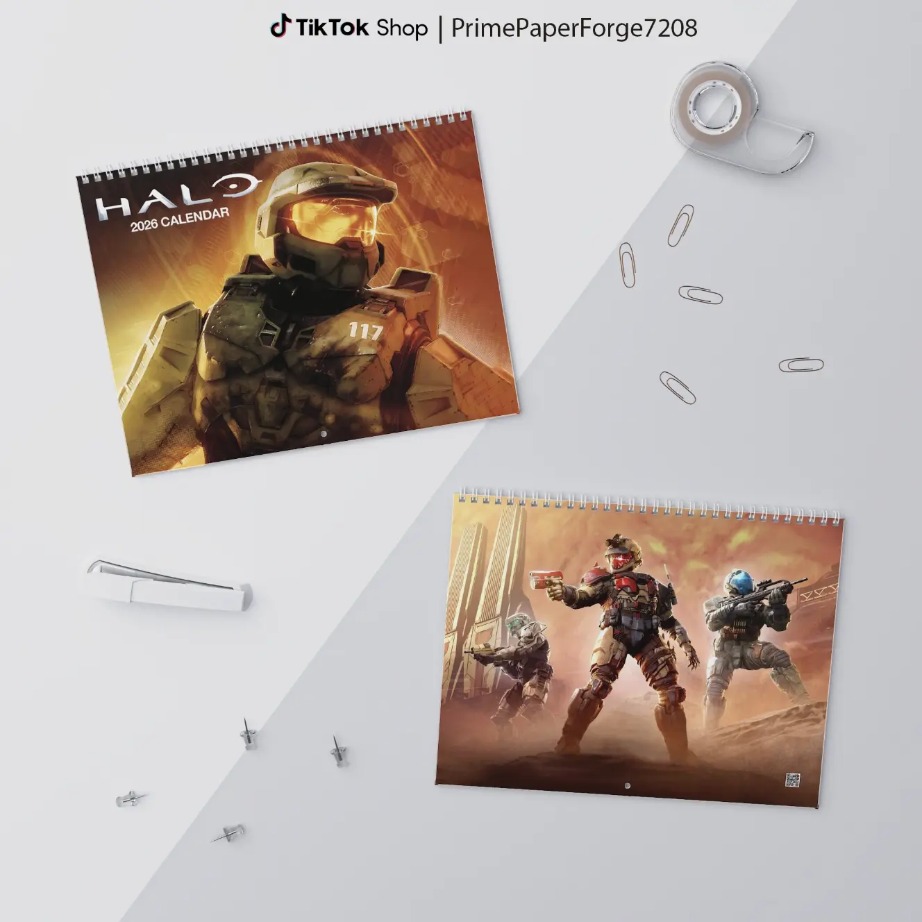 Game HALO 2026 Wall Calendar, Master Chief 117 Calendar, Halo Combat Evolved, Halo Rings, New Year 2026 Wall Calendar for Home Decor