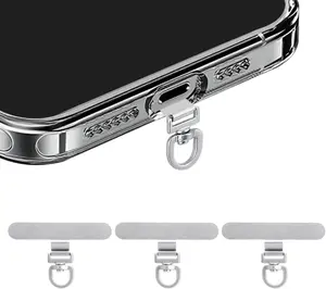 360° Rotating Stainless Steel Phone Tether Tab (3-Pack) - Universal for Iphone & Other Phones (Fits Wristbands/Necklaces/Crossbody Straps) Yojaro