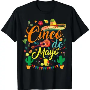 [100% Cotton] Cinco de Mayo Funny Mexican Fiesta Party 5 De Mayo Men Women T-Shirt