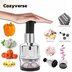Vegetable and Fruit Hand Chopper - Multi-Functional Slicer, Dicer, and Peeler for Quick Meal Prep