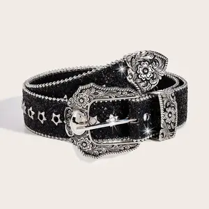 Punk Rhetite Decoration Design Men's and Women's BB Belts, Casual Fashion Westbell, for Valentine's Party and Daily Decoration, Summer 2025 Pippies Accessories for Jeans and Short Dresses