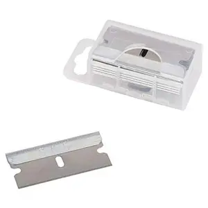 10 Pack Utility Razor Blades with Dispenser SK5 Alloy Steel Single Edge Razor Blade Refills for Standard Box Cutter and Other Razor Blade Knives Precision Durable Storage