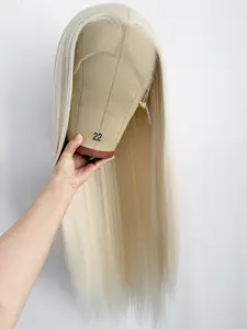 26Inch Platinum Blonde Long Silky Straight Wig, 13x4 Lace Front Wigs for Women,Heat Resistant Synthetic Fiber, Natural Hairline, Transparent Lace, Suitable for Daily Wear, Women's Fashion