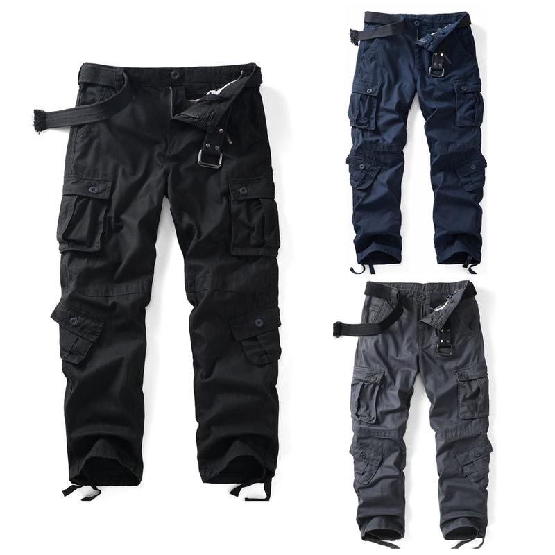 AKARMY Men's Casual Cargo Pants Military Army Camo Pants Combat Work Pants with 8 Pockets 3357-heise (No Belt) Fathersdaygift Tactical Uniform