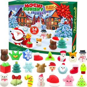Valentine Day Gift Christmas Advent Calendar with 24 Mochi Squishy Assorted Toys, 24 Days Countdown Calendar for Kids, Xmas Stocking Stuffers Gifts for Boys Girls Christmas Party Favor