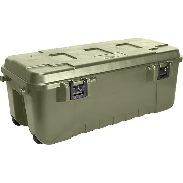 Plano Storage Trunk with Wheels, Green, 108-Quart, Lockable Storage Box, Rolling Airline Approved Sportsman Trunk, Hunting Gear and Ammunition Bin, Heavy-Duty Containers for Camping