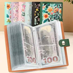 Cash Envelope Budget Binder A6, PU Leather Book, Money Saving Organizer for Cash , Storage & Financial Management, Office Stationery Supplies