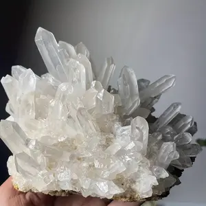 Natural Raw Crystal Cluster Specimen - Elegant and Rare Crystal for Home Decoration, Collection Display, and DIY Jewelry Making, Semi-Transparent Artistic Mineral, Spiritual Decoration and Home Decor,Reiki small gift