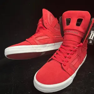 Supra Skytop II Men's High Top Sneakers - Burgundy Suede Stylish Versatile New Arrival