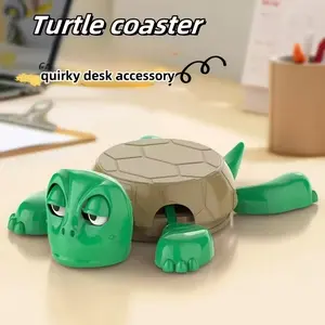 2pcs Turtle Coasters Set, Non-Slip Heat Resistant Table Decor, Colorful Plastic Creative Cup Mats, Party Fun Gift Home Office Decoration