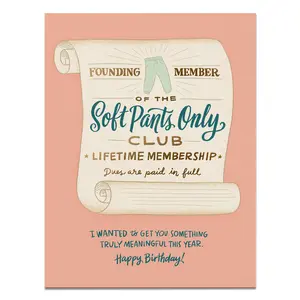 Soft Pants Club Birthday Card