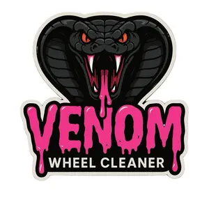 Venom Wheel Cleaner 16oz Bottle with Spray Nozzle Pink Color for Visual Coverage wheel Cleaning Solution