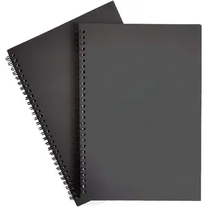 Spiral Notebooks, Blank Notebooks, Thick Paper, 60 Sheets, 10" X7", 2 Pack (Black, Blank)