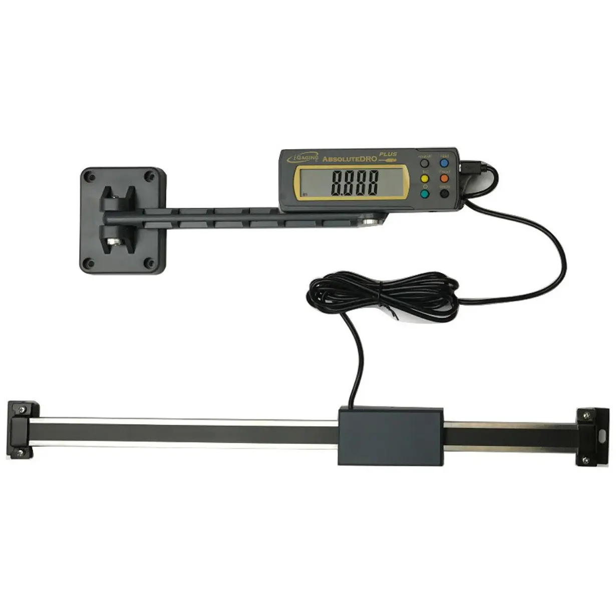 iGaging 6-Inch Absolute Digital Readout (DRO) Hand Measuring Tool - 35-806-a, 2 Sets, High Accuracy (0.0005"/0.01mm), Hardened Stainless Steel Construction, LCD Display, Articulating Arm, Cable Connectivity, Remote Reading, Includes Magnets