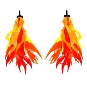 Colorful Flame Bike Handlebar Tassels, 2 Pack Bicycle Scooter Streamers Ribbons, Easy Install Riding Decor, Birthday Party Favors Outdoor Bike Decoration Accessories