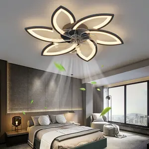 30.7in LED Ceiling Fan with Lights Remote Control 3 Color Temperatures 6 Gear Wind Speed Decorative Flower Modern Design Fan Light Energy Saving Stepless Dimmable Light Source