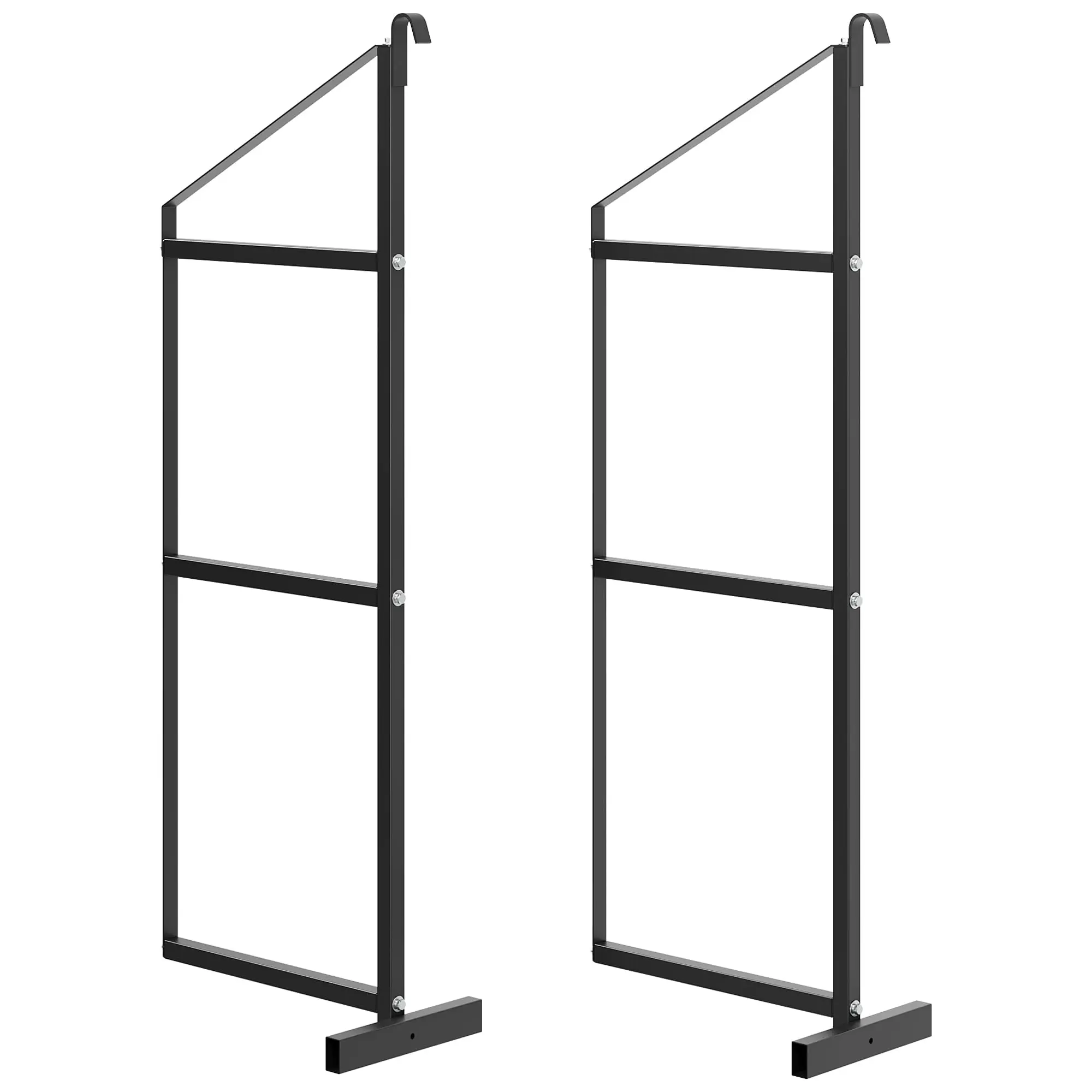 【GARVEE】Shipping Container Shelving Brackets, 2 Pack, 3-Tier Black Powder Coated Steel Shipping Container Shelves with Hanging Design & D Hook, 1100LBS, for Organizing Cargo in Containers, 22"D x 60"H