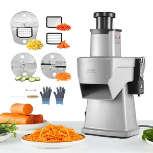 Electric Vegetable Slicer, 4-In-1 Multifunction Food Cutter, 200W Vegetable Chopper For Slicing Shredding Dicing And Slitting, With Cut-Resistant Gloves, For Commercial And Home Kitchen Use