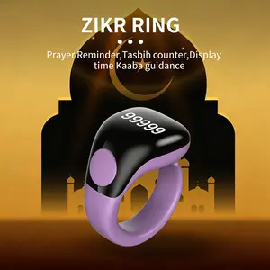 Zikr Ring Intelligent Tasbihah Prayer Counter for Muslims, APP Tracking & Vibration Reminder, Ramadan Islamic Gift, Lithium Button Cell Battery