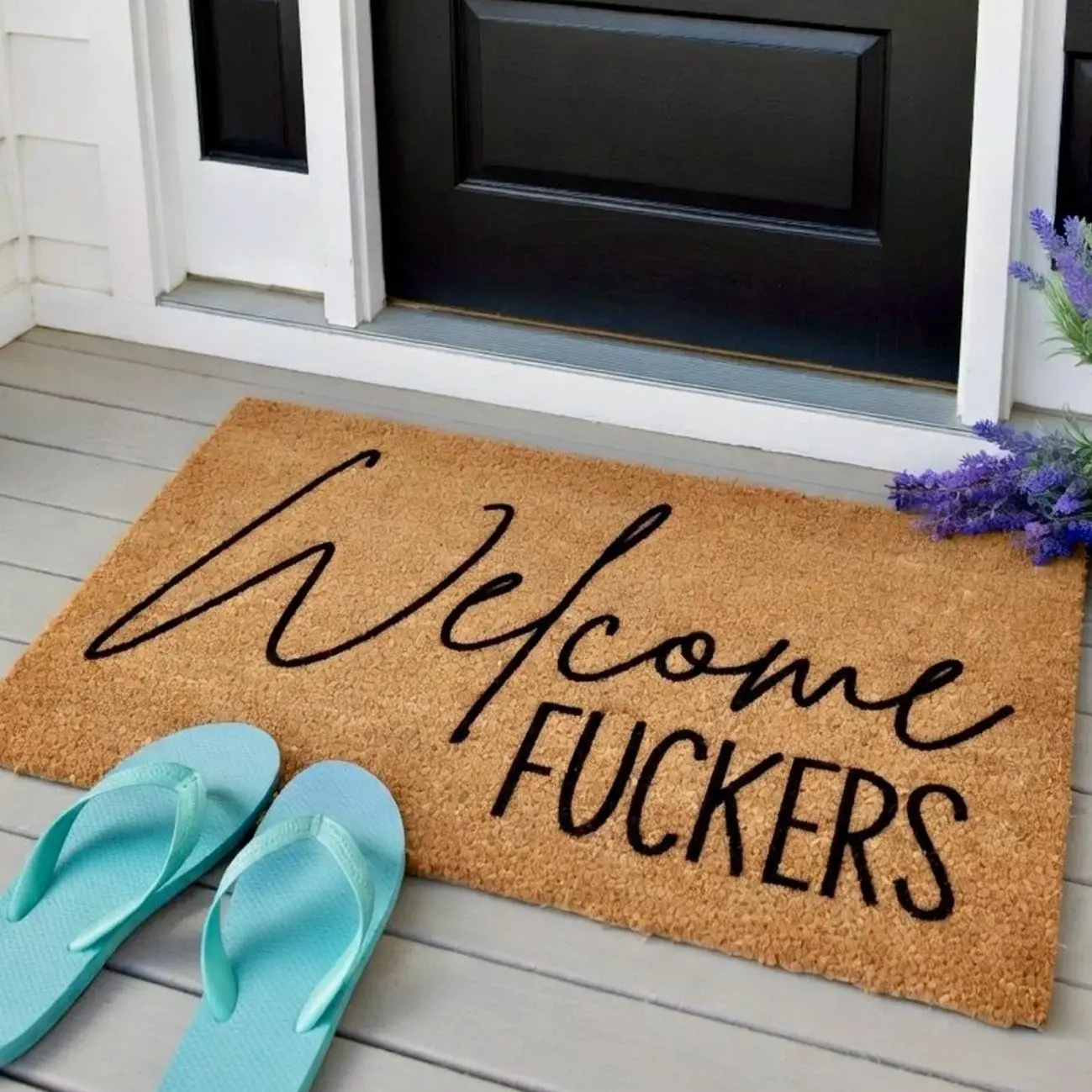 Welcome Fuckers Doormat, Funny Door Mat, Personalized Doormat,Custom Welcome Mat, Housewarming Gift, Closing Gift, Door Mat Funny Dorm Decor