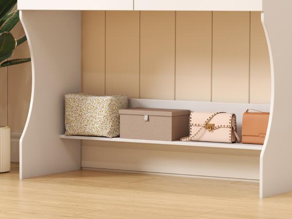 Lifewit Vanity with Mirror Adjustable Lighting, 2 Power Outlets/USB Ports, Makeup Desk with Storage Stool, 8 Open Shelves, 2 Drawers, Lipstick Holders