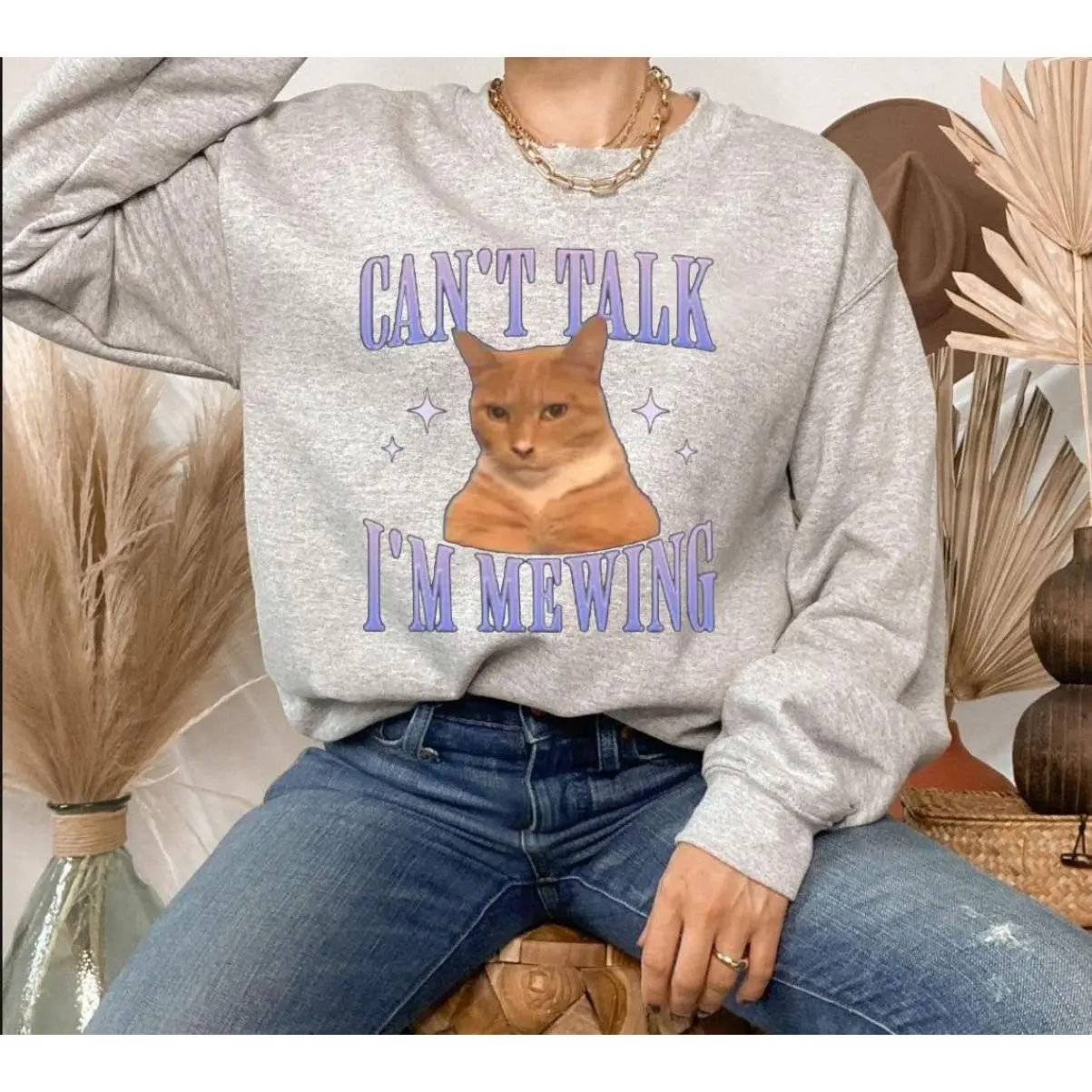Can't Talk I'm Mewing shirt, Funny Meme T-Shirt, funny cat tee, gift for men, women, Graphic Shirt, Fun and Expressive, Full Size