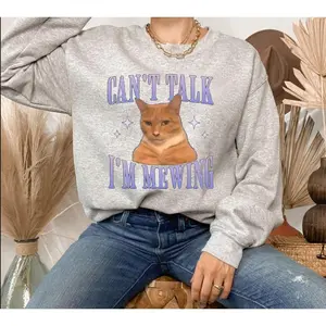 Can't Talk I'm Mewing shirt, Funny Meme T-Shirt, funny cat tee, gift for men, women, Graphic Shirt, Fun and Expressive, Full Size