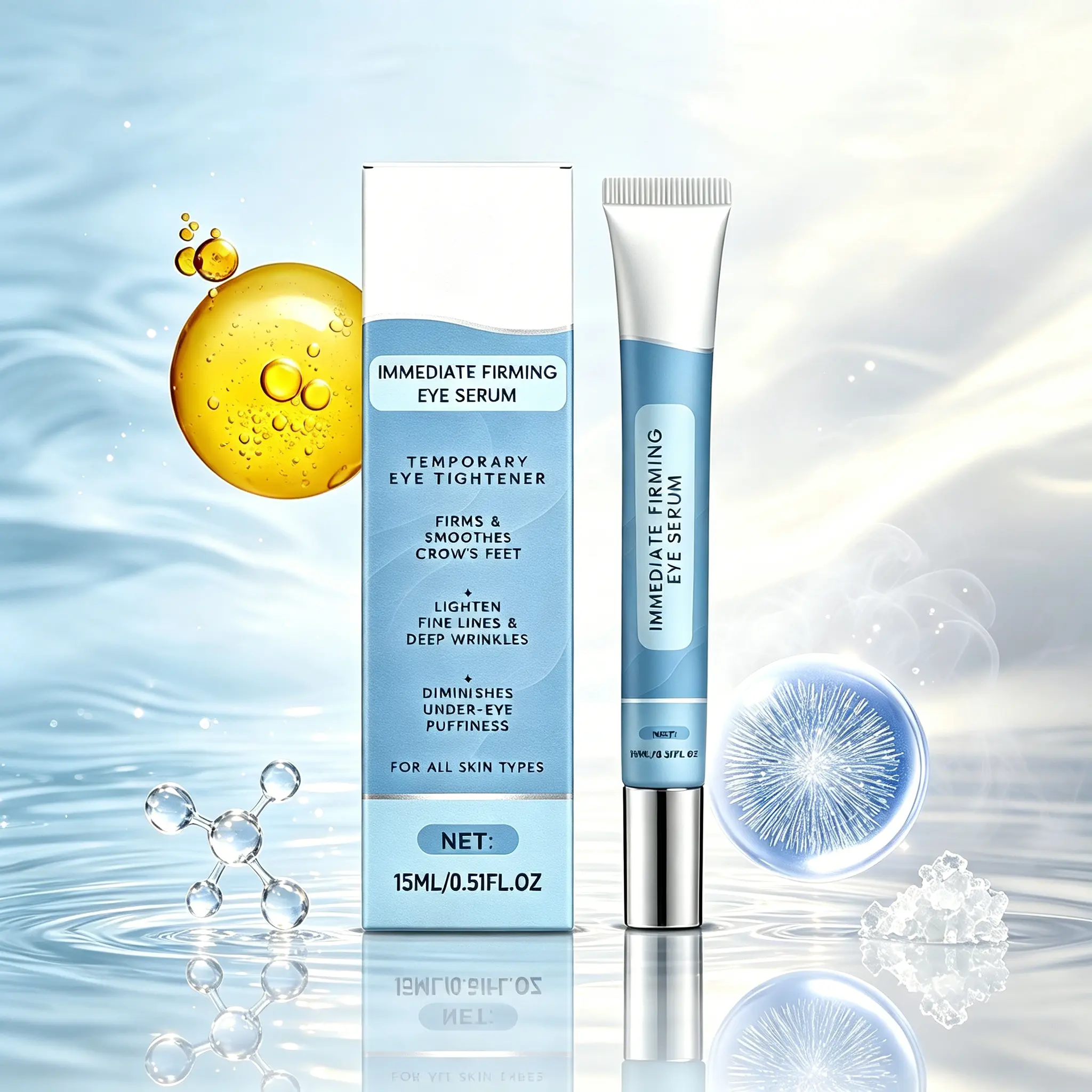 Smoothing Eye Firming Serum – Helps Reduce the Appearance of Under-Eye Puffiness, Fine Lines & Deep Wrinkles While Nourishing & Softening Delicate Skin| Ideal for All Skin Types, Including Sensitive Eyes| 15ml
