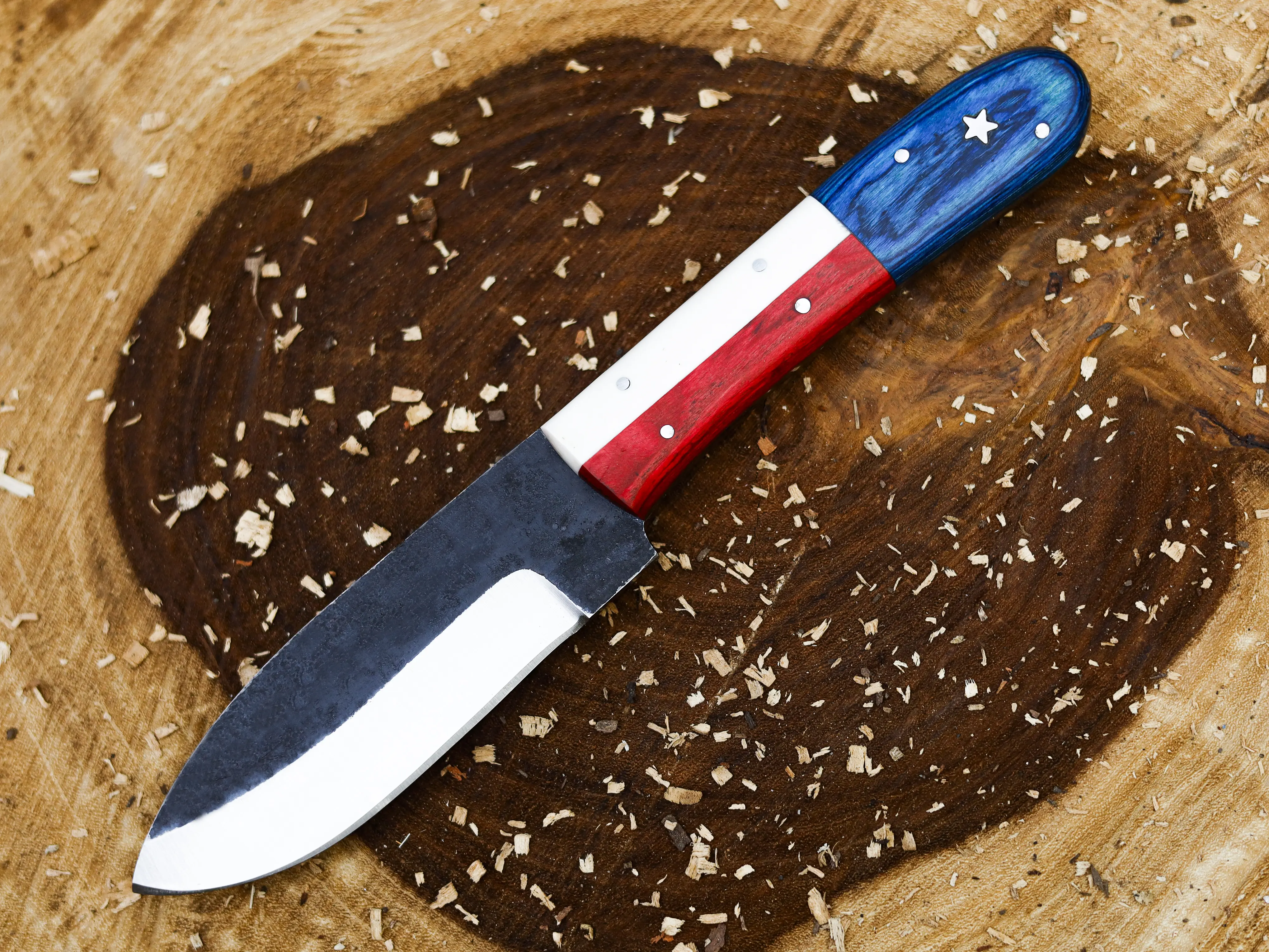 Custom Handforged D2 Steel Kitchen Knife, Full Tang Comes with leather cover