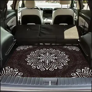 1pc Mandala Car Trunk Mat Compatible for SUV, Sedan, Hatchback - Fit Vehicle Backseat & Liner, Durable Mandala Pattern Mat, Stylish Interior Accessory ( Installation)