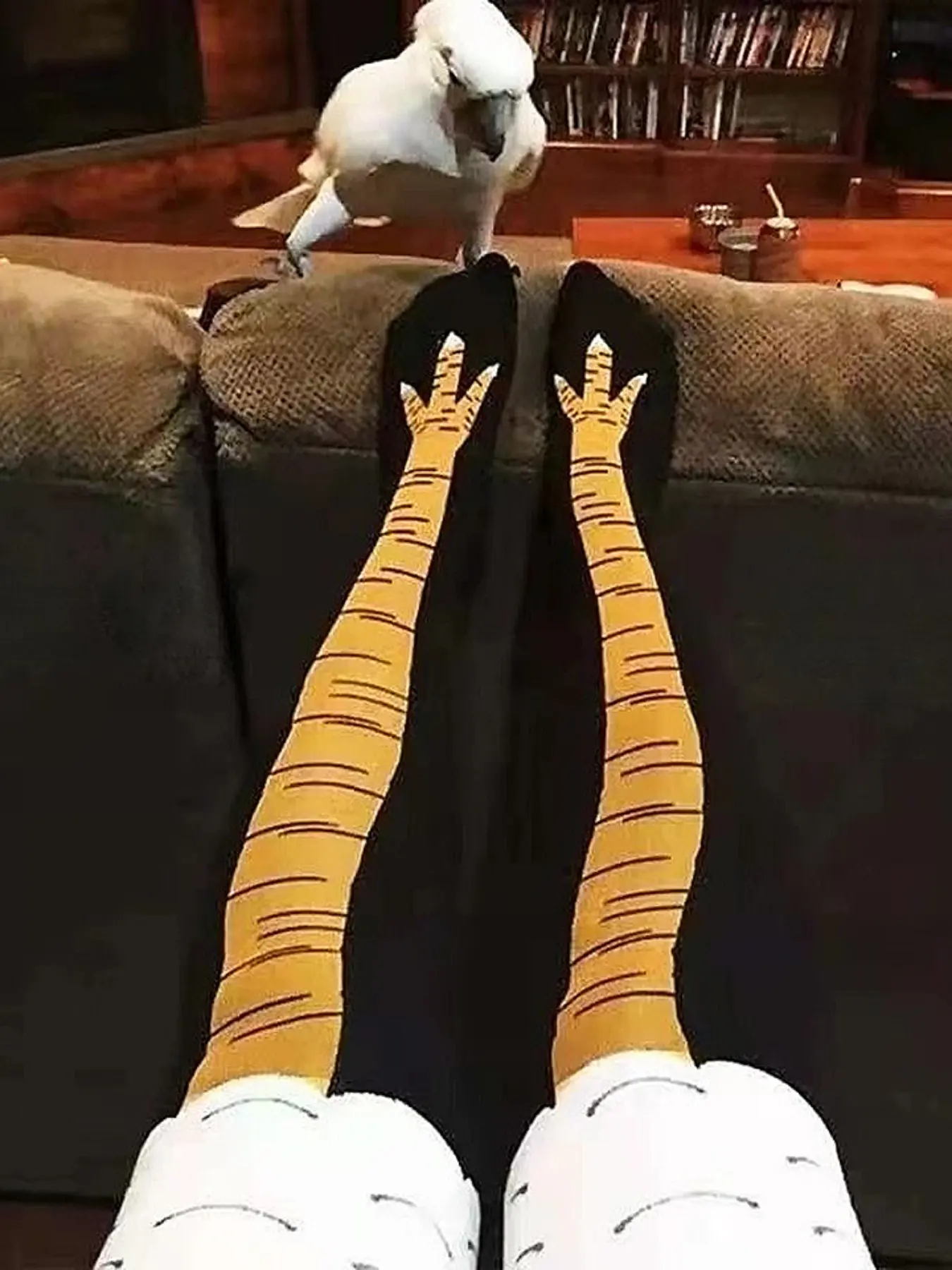 Funny Chicken Claw High-Cut Socks for Men and Women, Moisture-Wicking, Cartoon Pattern, Cute Design, Festive Wear, Fitness and Hip-Hop Style