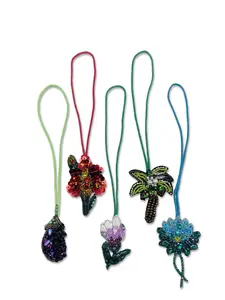 Handmade Beaded Plant Pendant, Keychain/bag Charm, Unique Bag Accessory, Versatile and Stylish, Perfect for All Seasons