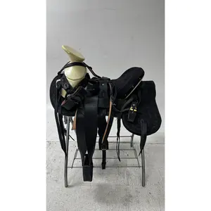 Charro Saddle – Matte Black Leather (15.5”) “La Sombra”