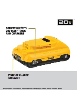 DEWALT DCB240 20V MAX Lithium-Ion 4.0Ah Battery with 3 LED Charge Indicator