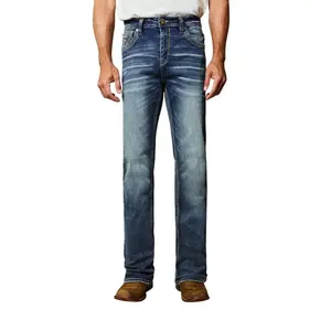Western Blue Men's Modern Straight Boot Cut Denim Jean