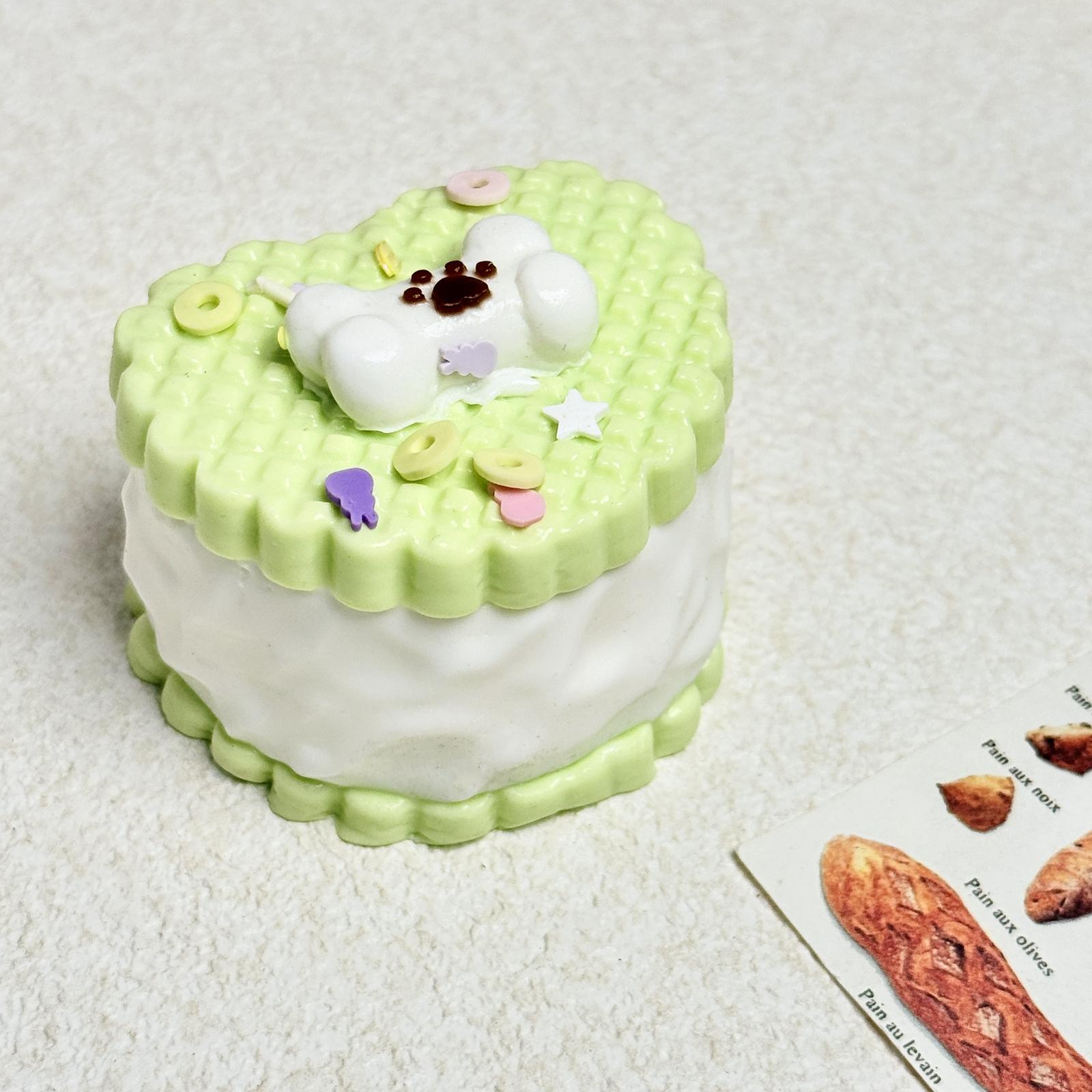 【Buy 3 get 1 free】Green Apple Puppy Heart Cookietaba squishy Food-Grade Silicone Slow-Rising Rebound Squishy Fidget Toys for Stress Relief - Soft Squeeze Toys with Thick Creamy Slime Texture, Handmade Non-Toxic Sensory Toys Rubber