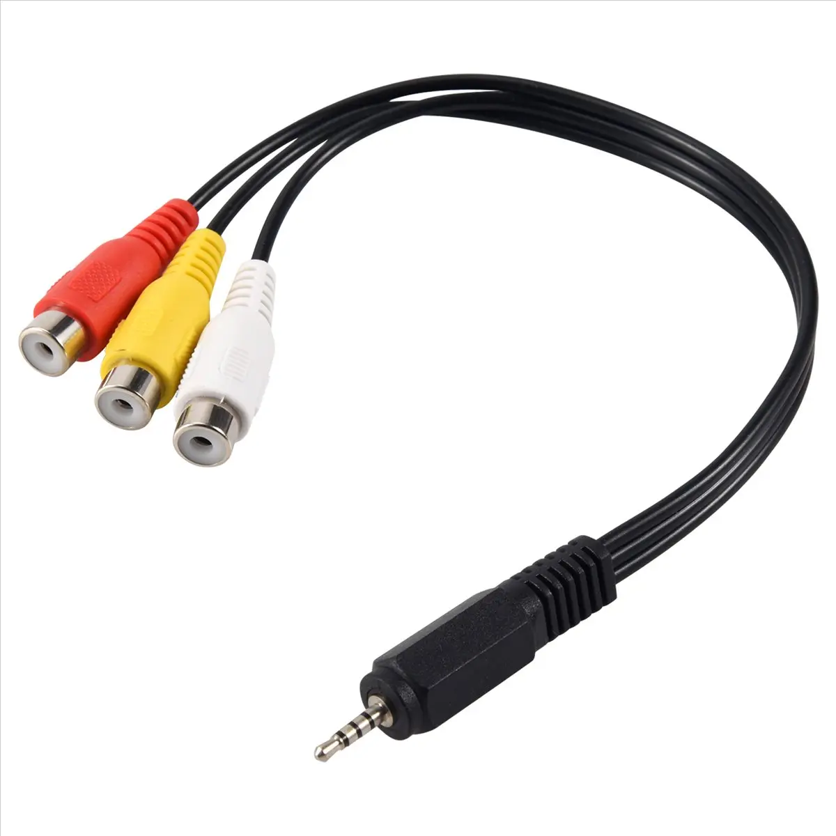 2.5mm Mini AV Male to 3RCA Female Audio Video Adapter Cable, M/F Stereo Jack Audio Video Connector Cord