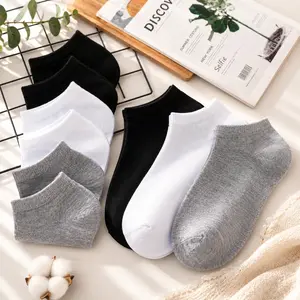 10/20/30 Pairs of Breathable and Comfortable Socks, Moisture Wicking, Lightweight and Soft, Suitable for Wearing All Seasons Minimalist Knitted Fabric Outfit Man