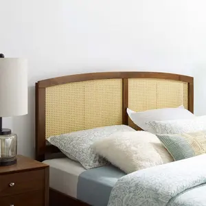 Modway Halcyon Cane King Headboard in Walnut