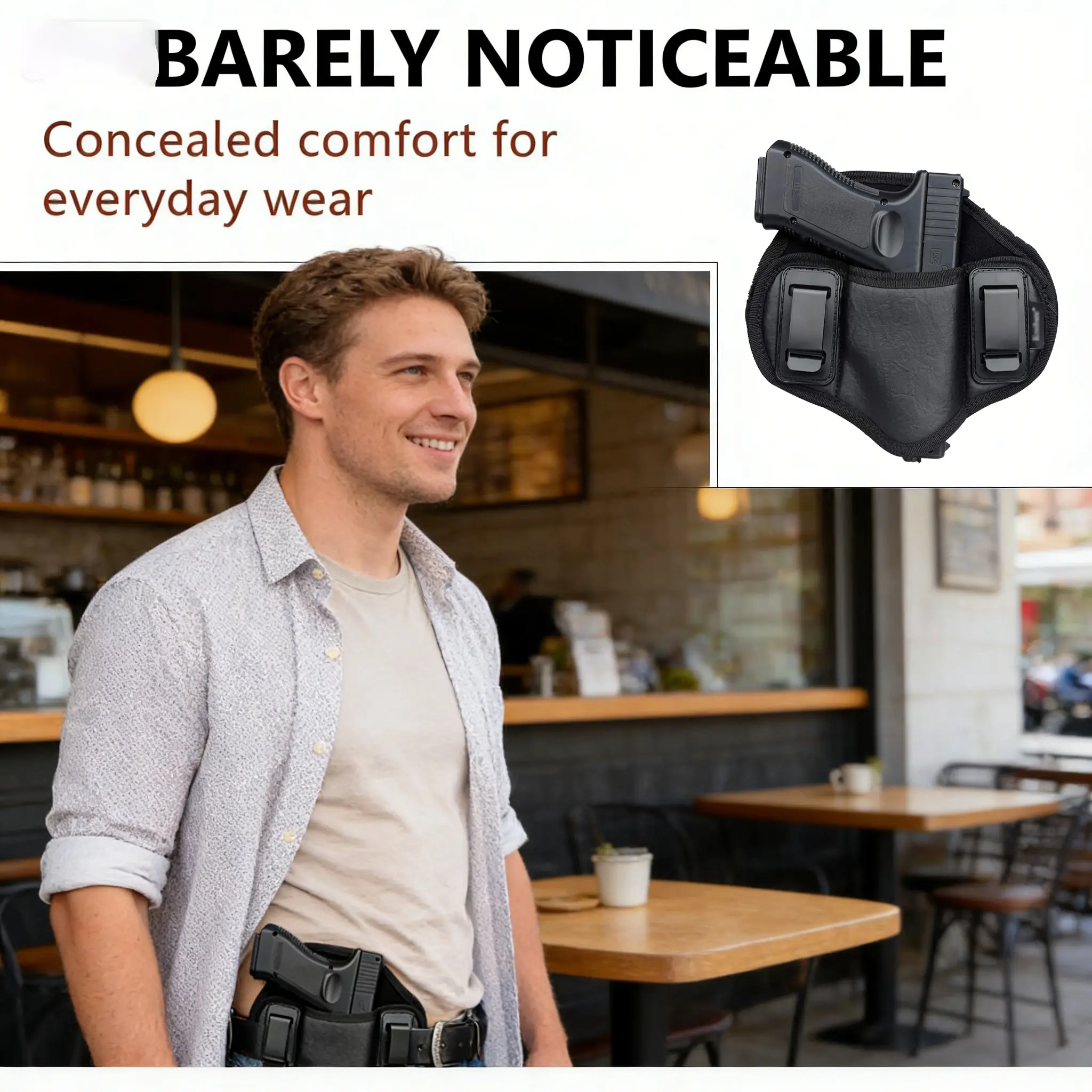 Left/Right Abdominal Belt Holster, Stretchable & Quick-Access Concealed Carry Gun Belt for Men & Women. Comfortable, Secure, Ambidextrous, Multiple Colors, Ergonomic, Casual Wear, Hunting & Fishing. Gun & Rifle Accessories