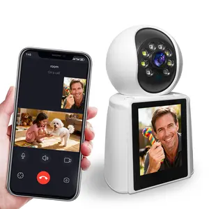 2K HD Video Call Security Camera Indoor Nanny Monitor Pet Camera Two-Way 360-Degree 2.4GHz WiFi Night Vision 1080P Resolution Easy Install Monitoring