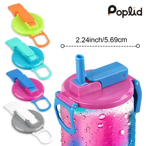 PopLid Soda Can Lids 4-Pack (4 Colors) - BPA-Free Reusable Can Covers, One-Click Open, Leakproof & Airtight Seal to Keep Drinks Fresh