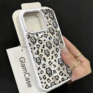 Scream Face Phone Case， Spooky Leopard Print Style for iPhone 17 16 15 14 13 12 11 Plus Pro Max Gift.A17